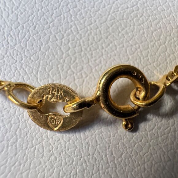 14k Yellow Gold Diamond Cut Singapore Chain 24 Inch 2mm Necklace Vintage 3.2g - Picture 8 of 16